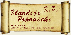Klaudije Popovicki vizit kartica